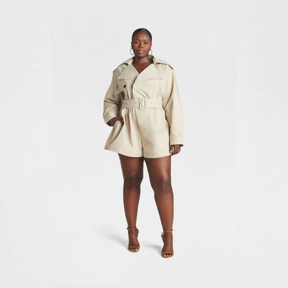KBB by KAHLANA Women's 'The Trench Romper' - Khaki XXL - Picture 3 of 4